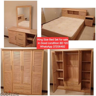 King size bed set and other items for sale with Delivery