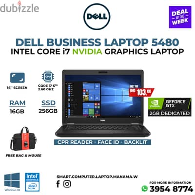 DELL Core i7 NVIDIA 2GB Dedicated Graphics 16GB RAM DDR4 + 256GB M. 2