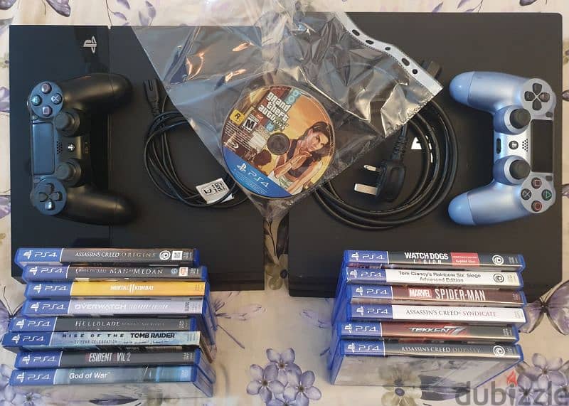 PS4 Pro AND PS4 with 15 games and 2 controllers 0