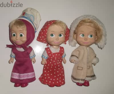 3 cute Masha dolls