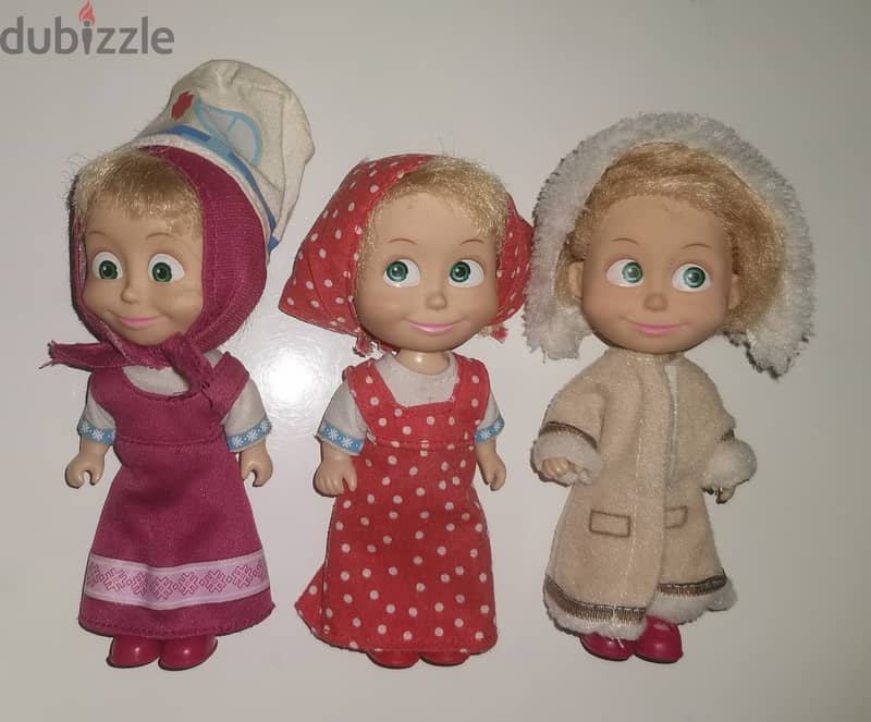 3 cute Masha dolls 0