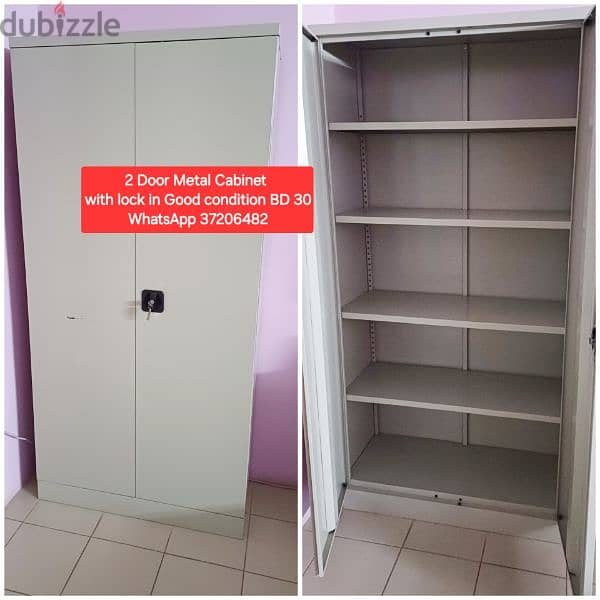 2 Door metal Cabinet with lock and other items for sale with Delivery 0