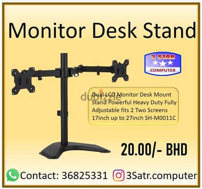 Desk Mount Stand Powerful Heavy Duty Fully Adjustable Fits 2Two Screen