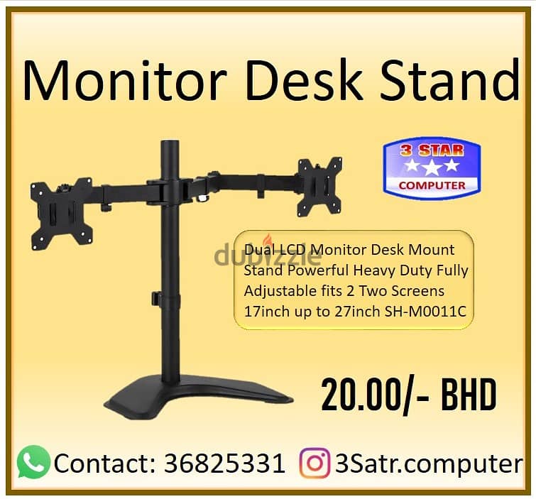 Desk Mount Stand Powerful Heavy Duty Fully Adjustable Fits 2Two Screen 0