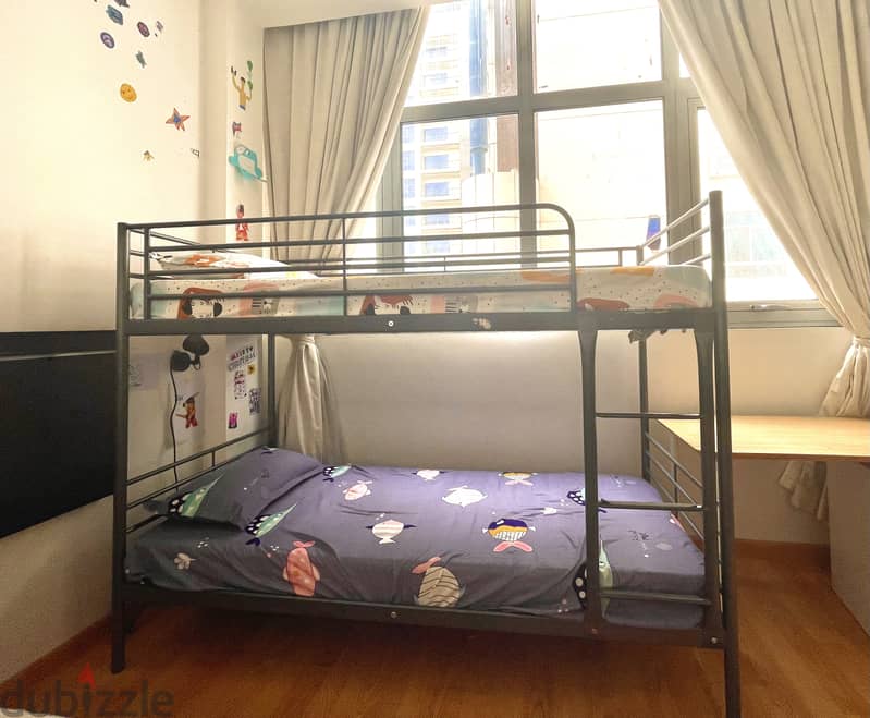 IKEA Bunk Bed with Mattresses and IKEA PAX Wardrobe 2