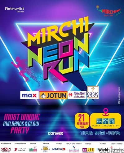 Mirchi neon run on 21feb ticket