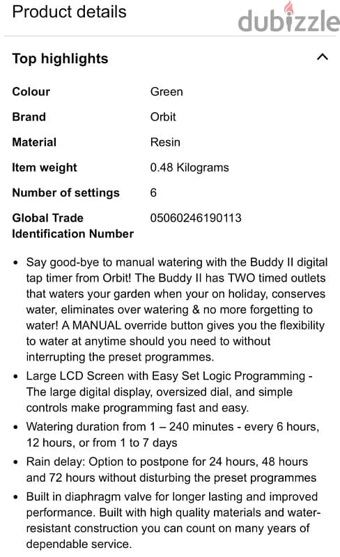 Orbit Buddy 2 Automatic Digital 2 port tap timer 2