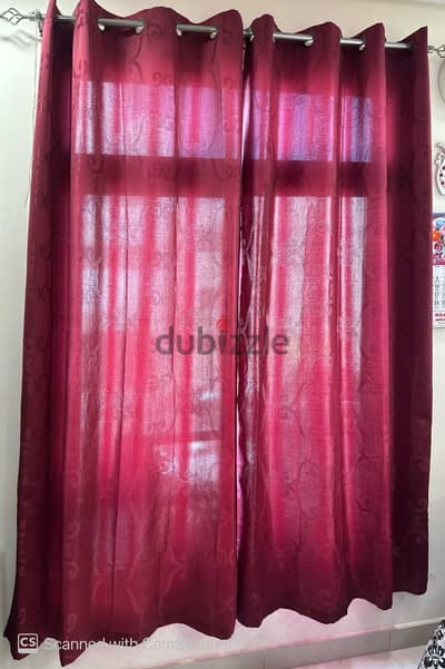 Window Long Curtains 4 Pairs(8 Nos) with Rod and Clamps availableBd:25