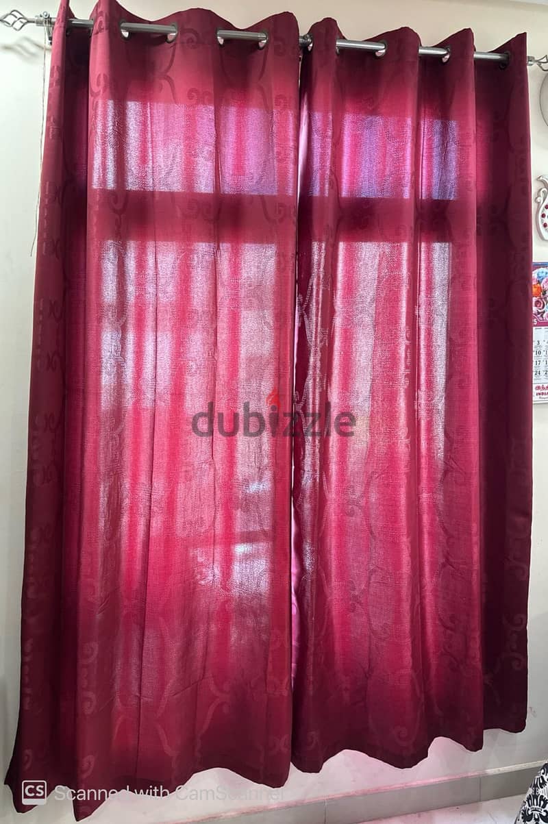 Window Long Curtains 4 Pairs(8 Nos) with Rod and Clamps availableBd:25 0