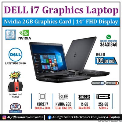 DELL Core i7 Graphics Business Laptop 14" FHD LED 16GB RAM NVidia 2GB