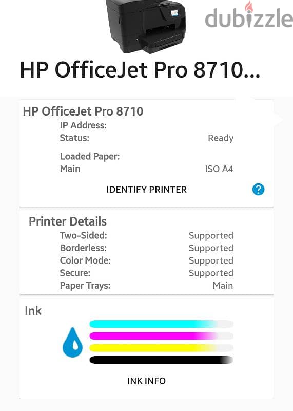 HP OFFICE JET 8710, WITH CARTRIDGE 953XL, LAST 35 BHD 11