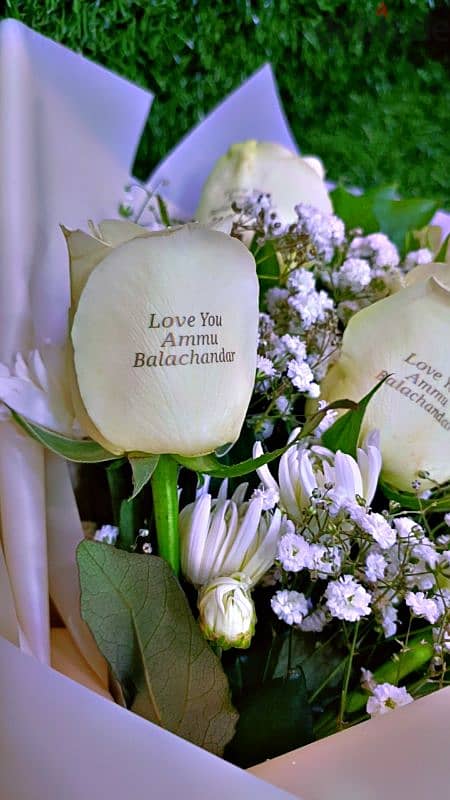 Customize Message Print on Real Flowers 7