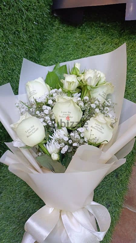 Customize Message Print on Real Flowers 8