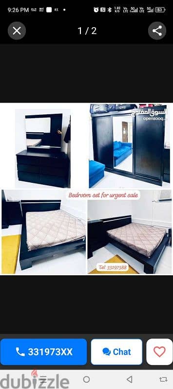 bed for sale with set