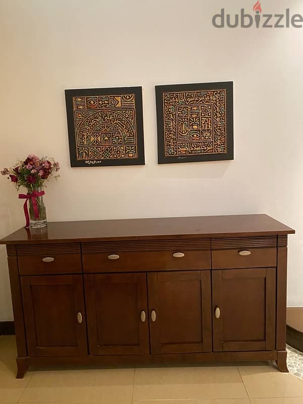 hard teak wood buffet table 0