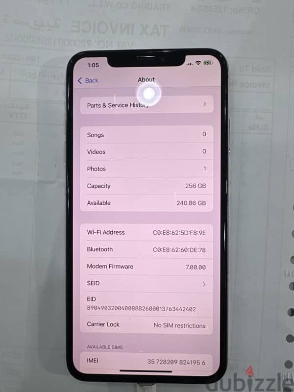 iPhone XS maxs   256 gb silver 1