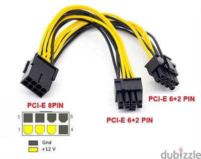 8-pin to dual 8-pin or 8-pin to 6+8 pin