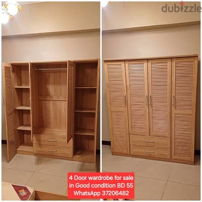 4 Door wardrobe and other items for sale with Delivery