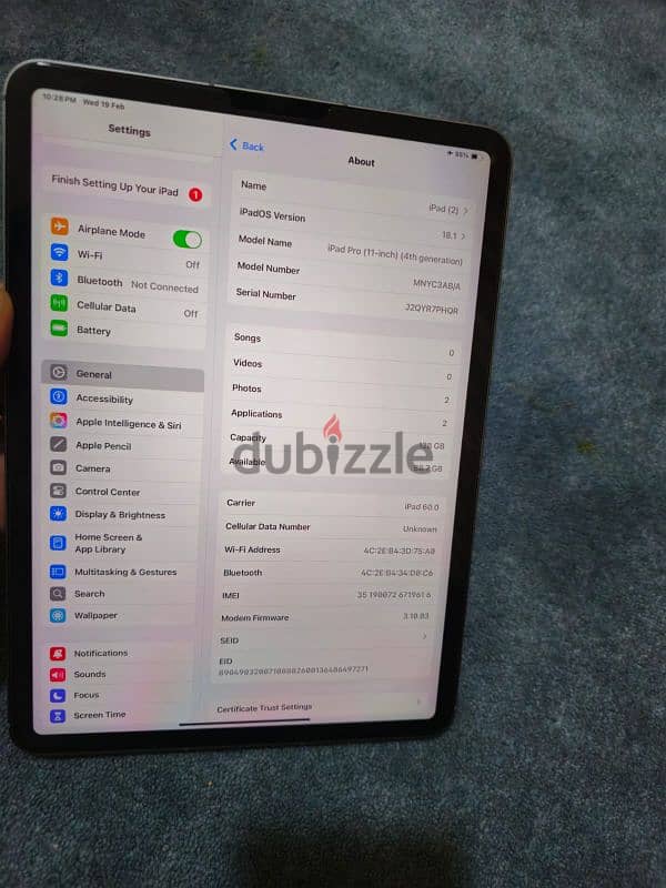 ipad 11inch m2 wifi + cellular 128bd 3