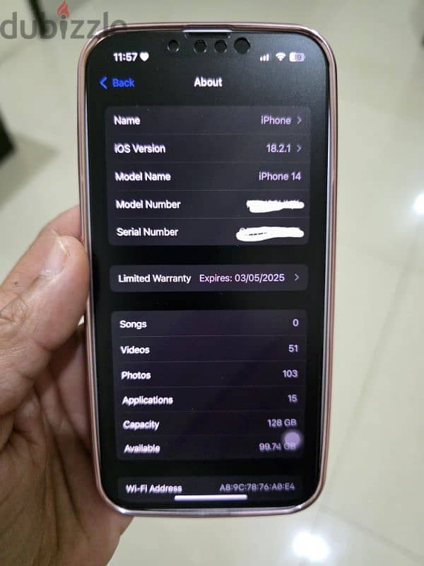 urgent sale iphone 14 128GB under warranty 6