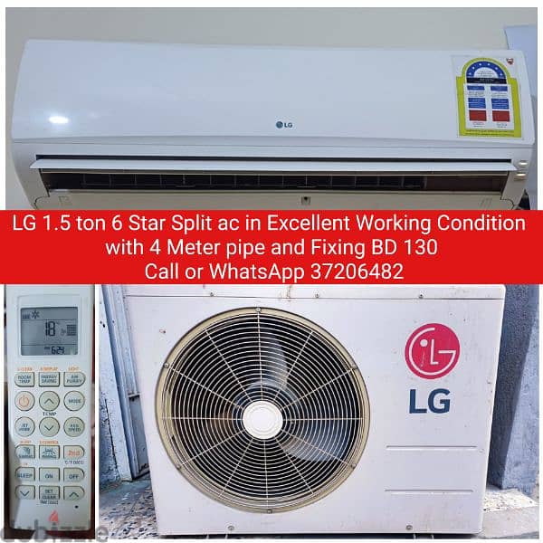 Pearl 1.5 ton window ac and other acss for sale with fixing 7