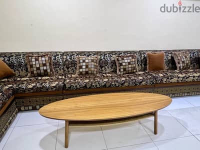 Wooden Sofa Set and Center Table