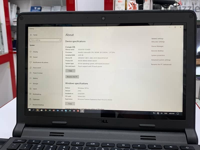 used DELL  Chromebook 4gb ram 1