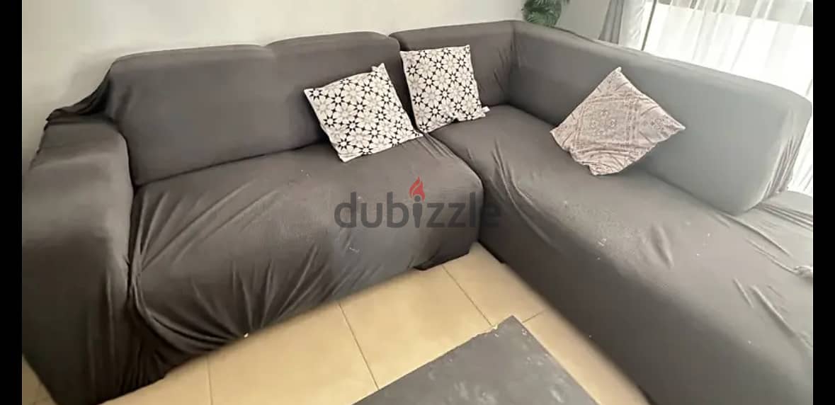 L shaped Sofa with cover (washable) 2