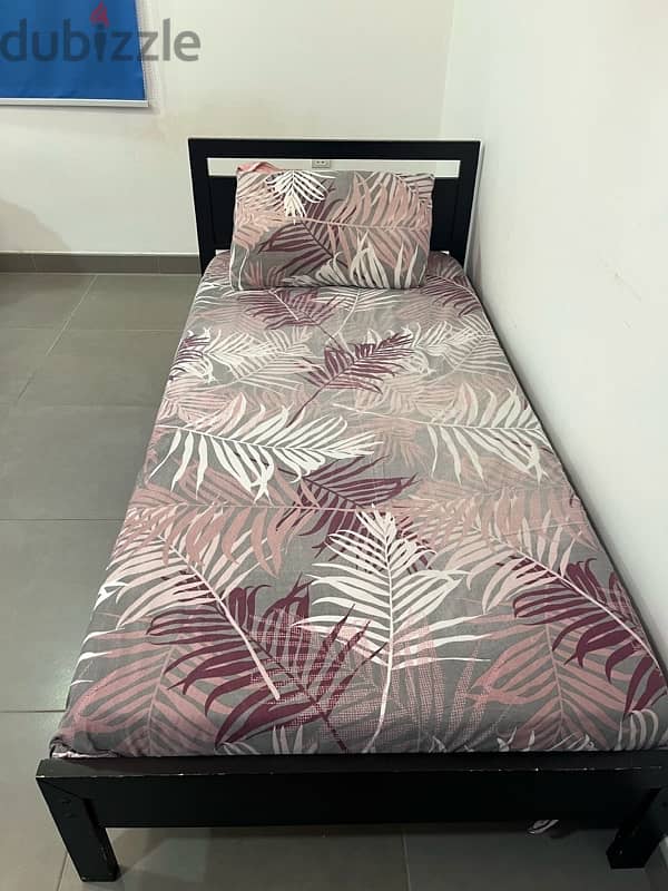 SINGLE BED WITH MATTRESS FOR SALE 1