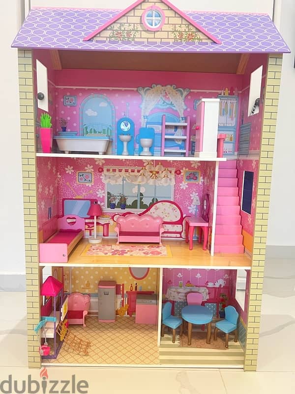 Wooden Barbie Doll House-Big 0