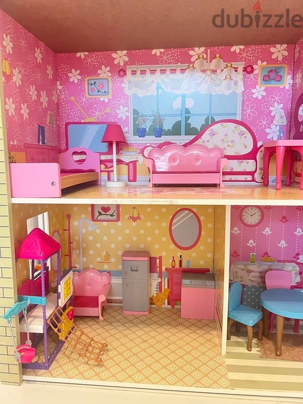 Wooden Barbie Doll House-Big 2