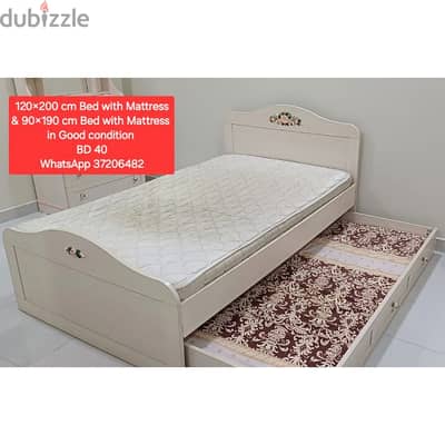 120×200 cm bed with mattress with sliding single bed for sale