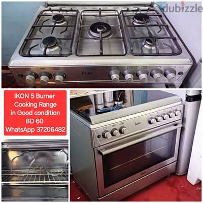 5 Burner Ikon cooking range and other items for sale