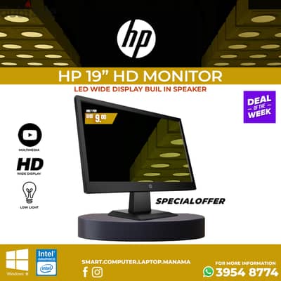 HP 19” Monitor LCD LED Wide Display Good working Cell: 39548774