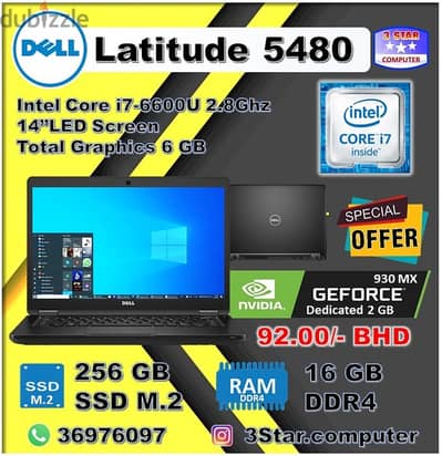 Dell Core i7 2.8Ghz 16GB RAM NVIDIA GeForce 930MX Graphic Card Laptop