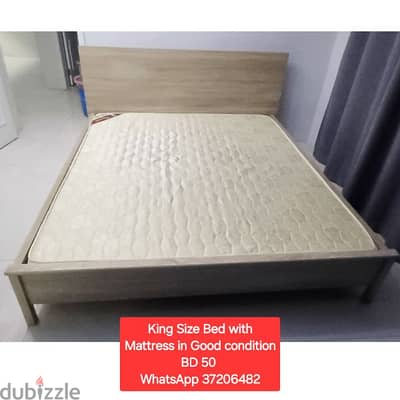 KINGG size Bed with Mattresss and other items for sale