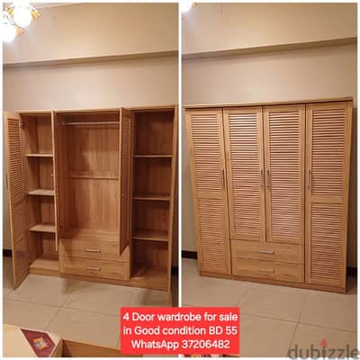 4 Door wardrobe & other itemss for sale with Delivery fixing