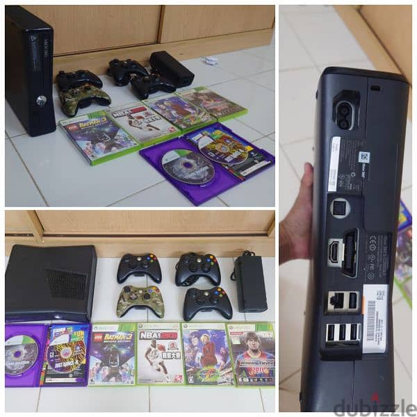 XBox 360 Excellent Condition with 4 controller and few cds 0