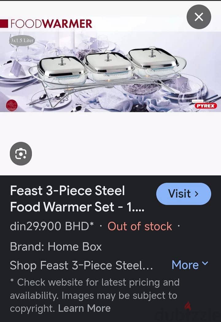 Glass Food Warmer Buy 1 set and get another set Free 2