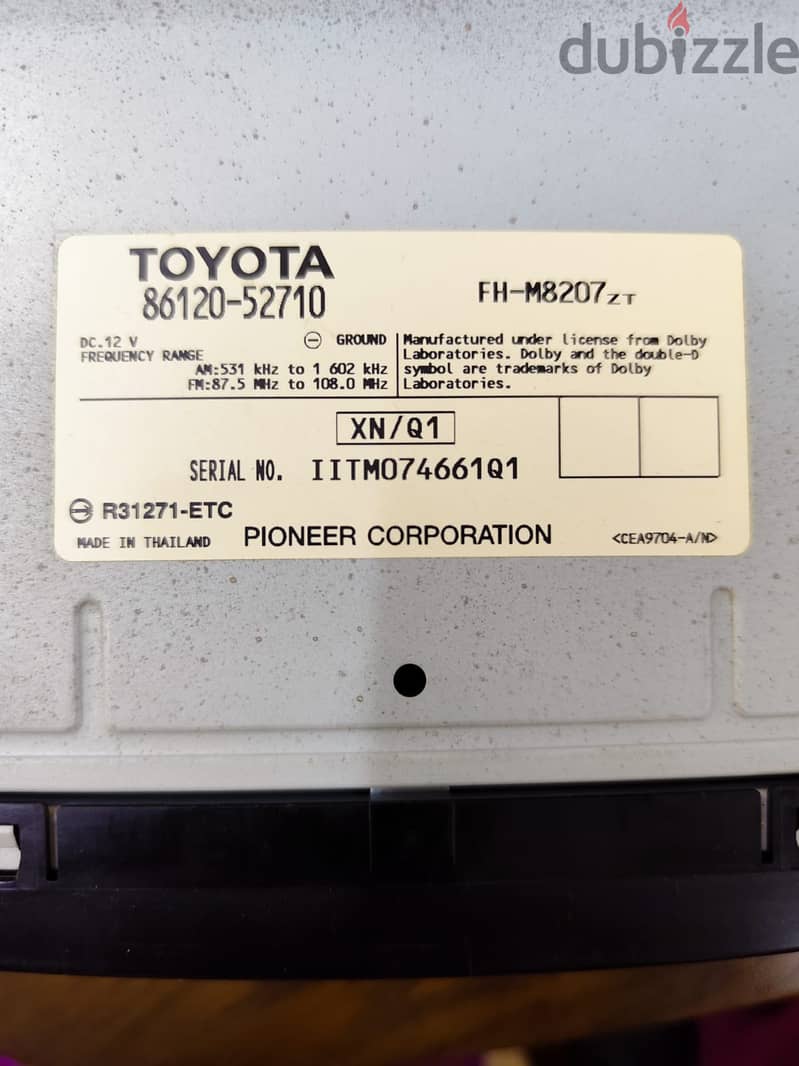 Toyota Corolla original mp3 player 1