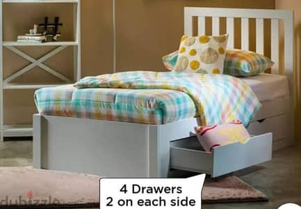 single bed with 4 Drawers 90×200