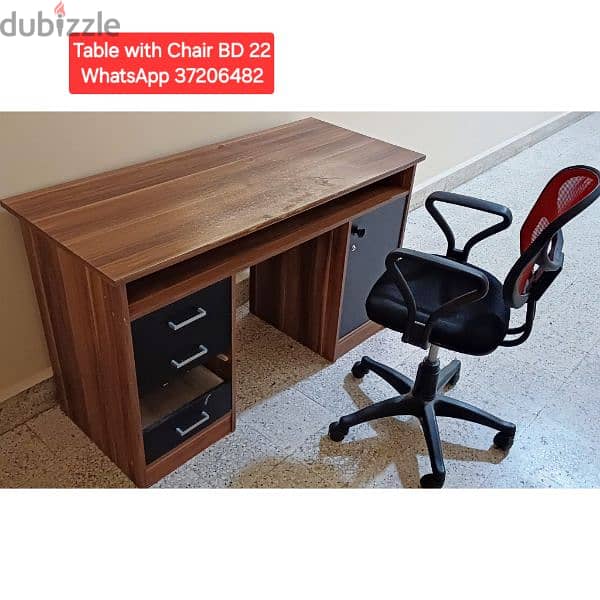 Table with chair and other items for sale with Delivery 0