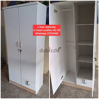 2 Door white cupboard & other items for sale with Delivery