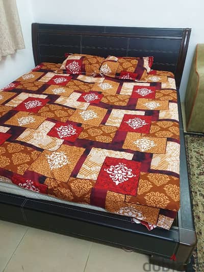 King size bed for sale with Mattress and side table.