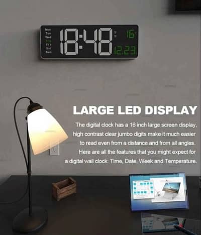 Wall-mounted Digital Wall Clock Remote Control