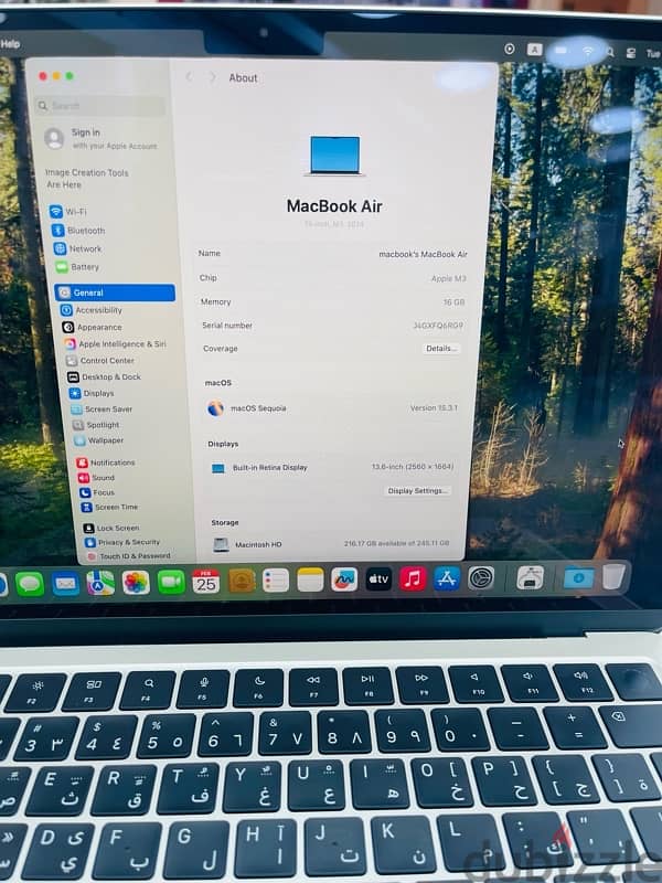 Used MacBook Air M3 13inch 16GB 256GB 6