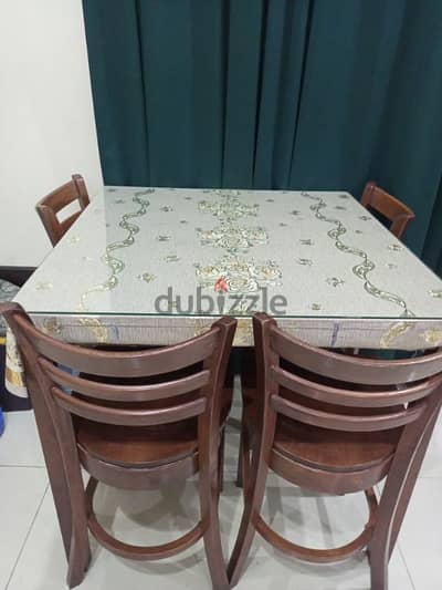 SOLID WOOD DINING TABLE WITH FOUR CHAIRS