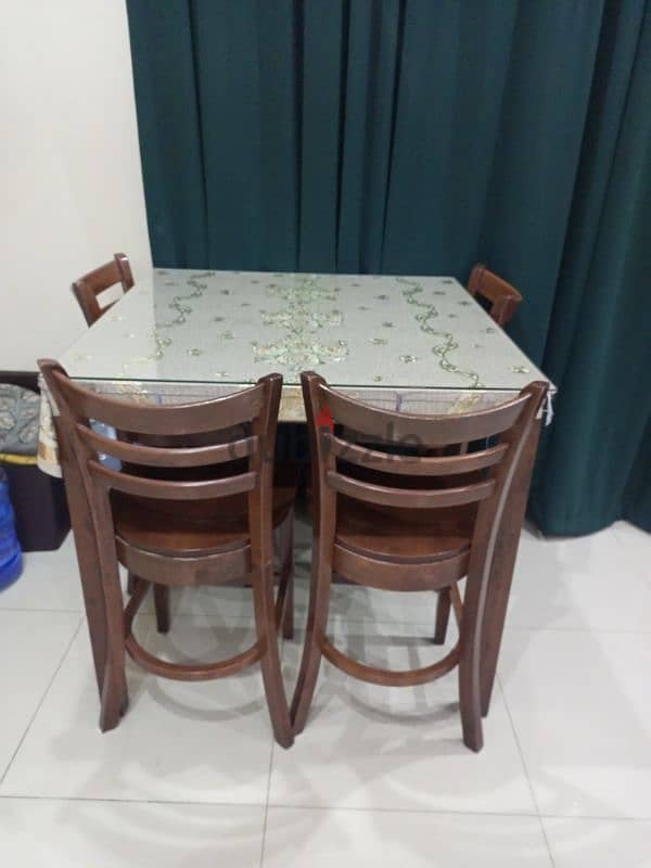 SOLID WOOD DINING TABLE WITH FOUR CHAIRS 1