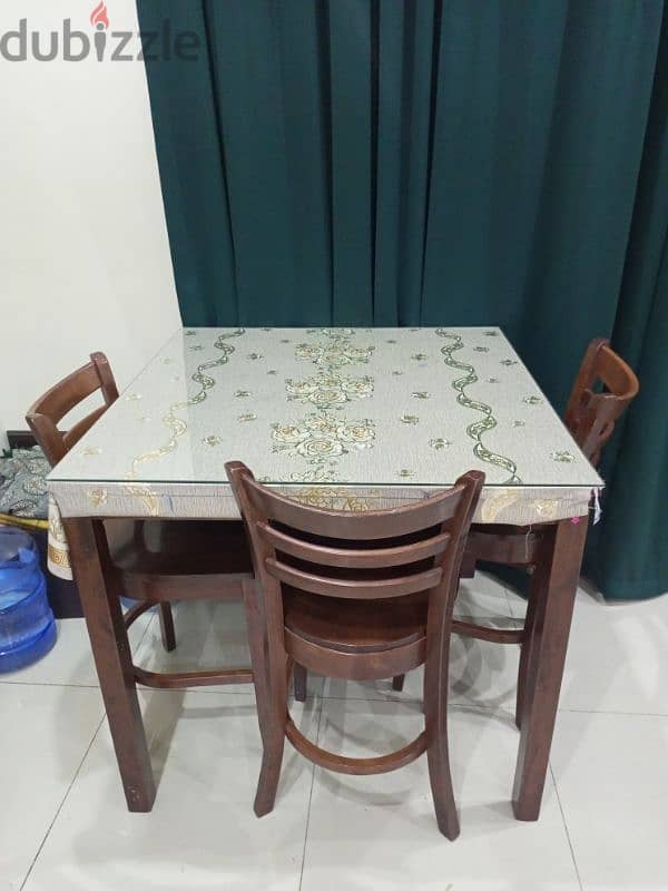 SOLID WOOD DINING TABLE WITH FOUR CHAIRS 2