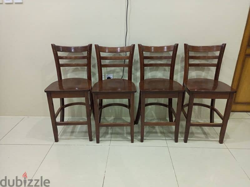 SOLID WOOD DINING TABLE WITH FOUR CHAIRS 4